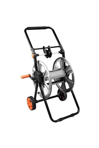 JollyMag Carucior pentru furtun gradina, cu ghidaj, metalic, 1/2"-60 m, 3/4"-...