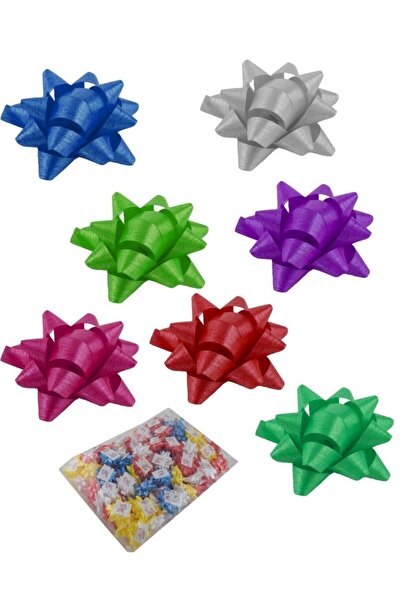 MERT AMBALAJ ÜRÜNLERİ Ornament adeziv cu fundă în formă de stea 100 buc