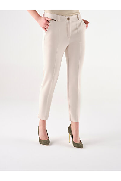 Cristina Barros Women's Elegant Cream Pants