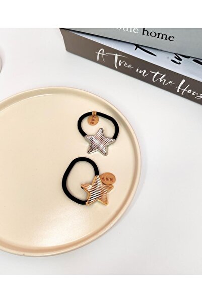 REBORN DESIGN مشبك مطاطي معدني مخطط على شكل نجمة فضية اللون من Pinterest