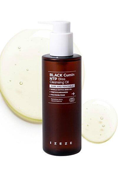 IZEZE زيت التنظيف بنكهة الكمون الأسود NTP Bliss، 6.76 أونصة سائلة، 200 مل | عناية بالرؤوس السوداء والدهون، مقاوم للماء
