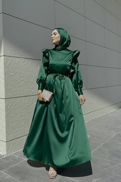 CHUL HOSH ABİYE - ZÜMRÜT - GENİŞ BEDEN ARALIĞI