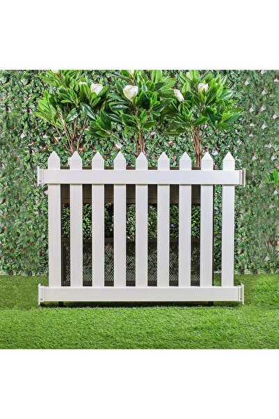 Danube Home سياج صناعي أبيض من البولي فينيل كلوريد مقاس 150×100 سم - ملحق حدي...