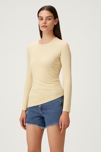 HAKKE BLUZ cu mânecă lungă asimetrică