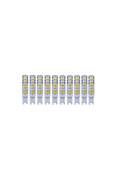 RFAN Set of 10 x LED Bulbs, G9, Neutral Light, 4000K, 9W