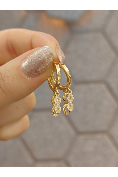 nasipkuyumcu 14 AYAR SONSUZLUK MODEL SALLANTILI SHAKİRA ALTIN KÜPE KUP00057