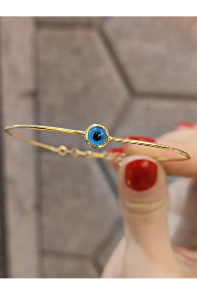 nasipkuyumcu NAZAR BONCUKLU KELEPÇE ALTIN 14 AYAR KLP00052