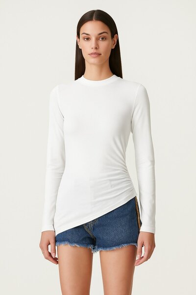 HAKKE BLUZ cu mânecă lungă asimetrică