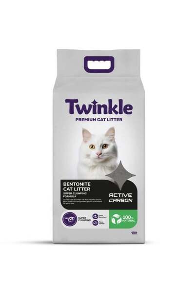 Twinkle Kedi & Köpek Maması Aktif Karbonlu Bentonit Kedi Kumu 10 L – Süper To...