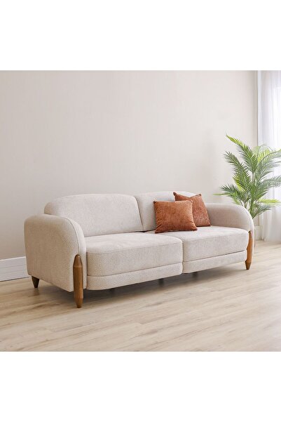 Danube Home Olivia 3 Seater Fabric Sofa - Beige/Brown, Stylish & Comfortable,...