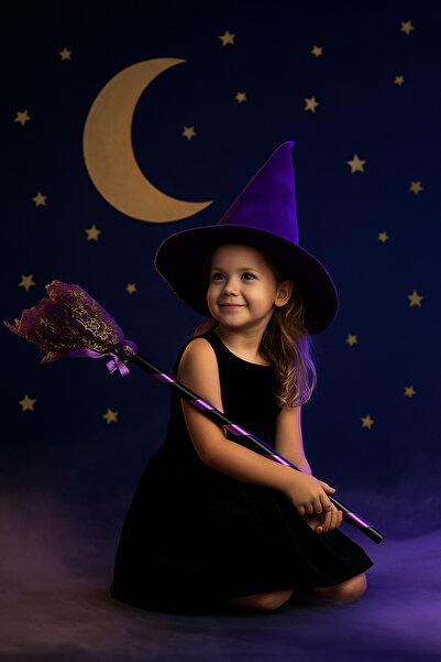 DODOMAR Halloween Cadı Süpürgesi Tüllü Mor