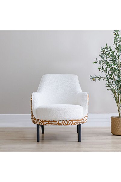 Danube Home Oslo 1 Seater Fabric Sofa - Beige/Black, Stylish Wood Frame, Comfortable & Durable, Turkey