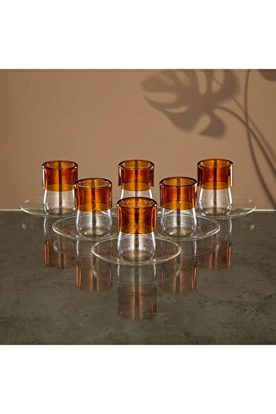 Radin Almarjan Tea Set Borosilicate Glass Amber & Clear 18 Pieces (GLS 0010140+GLS 0010143) – Elegant Se