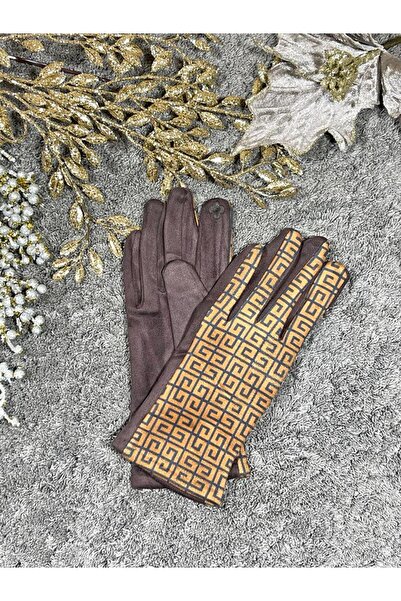 Intisimo Ladies Gloves, Velvet, Luxury, Touchscreen, One-Size, Brown/Camel