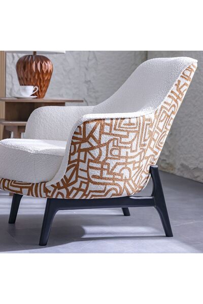 Danube Home Oslo 1 Seater Fabric Sofa - Beige/Black, Stylish Wood Frame, Comfortable & Durable, Turkey