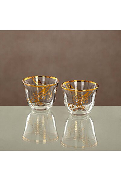 Radin Almarjan Cawa Cup Set Clear & Gold 6 pieces