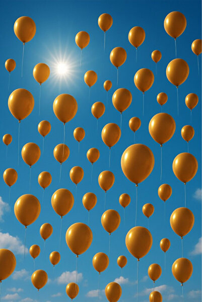 hak-iş oyuncak 28 cm Gold Balloons – Metallic Party and Decoration Set of 100