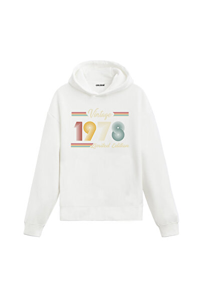 Colermi Vintage Hoodie 1978 Birth Date Printed Birthday Gift Hooded Unisex Hoodie