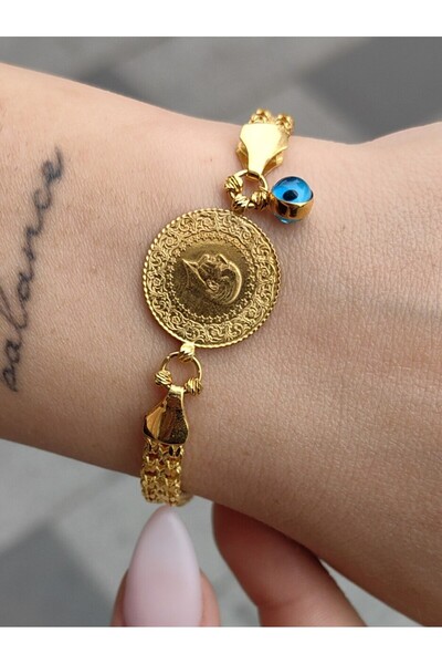 nasipkuyumcu 22&14 AYAR ÇİFT SIRA GÜVERSE BİSMARK ZİNCİR ÇEYREKLİ BİLEKLİK KN...