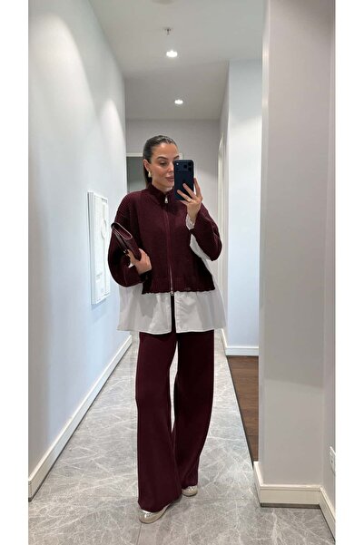 sinemkivanc co Poplin Shirt Detailled Knitwear Set