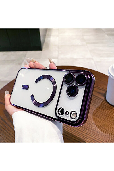 UnDePlus Apple iPhone 17 Pro Max için Magsafe ile uyumlu Kılıf Kamera Lensli Korumalı Şeffaf Silikon Kapak