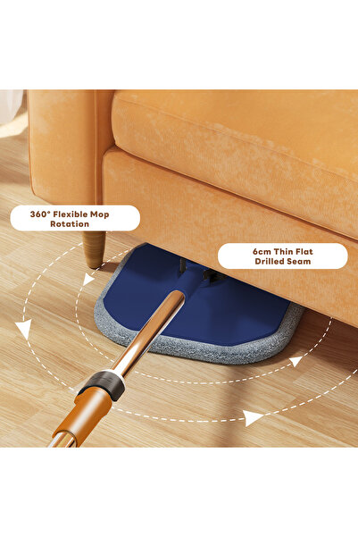 sharpdo Household Floor Cleaning Tool - Spin Mop with Bucket, 2 Cloths, Adjustable Mop Height