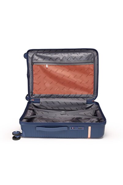 Prince Travelling Unbreakable PP Luggage Set of 3 (20/24/28”) 8 Wheels, Mobile Holder, Navy Blue + 1 Free Neck Pillow