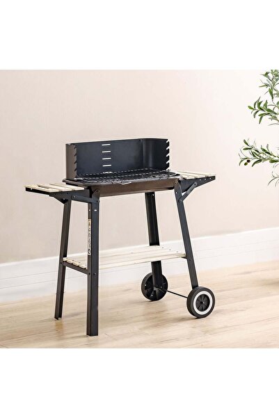 Danube Home شواية الفحم المحمولة من Inferno - شواية معدنية صغيرة الحجم للاستخدام في التخييم والحدائق الخارجية - لون أسود