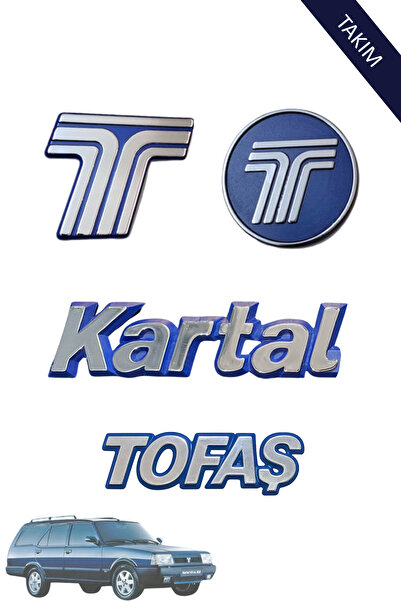 MEFAUTO Tofaş Kartal Ön Panjur Ve Bagaj Yazı Logo Arma Seti Takım