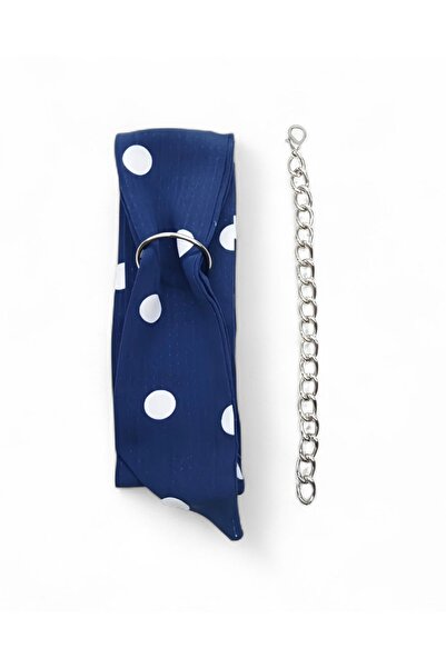 maia سلسلة فضية اللون + سوار نسائي بتصميم من قماش البولكا دوت