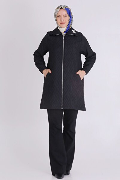 behrem Veka, șapcă matlasată pentru hijab, mărime mare, cu fermoar frontal, b...