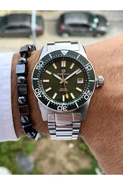 Sergio Tacchini Brand Men's Wrist Watch + 200m Waterproof + Steel Case Band + Gift Bracelet +