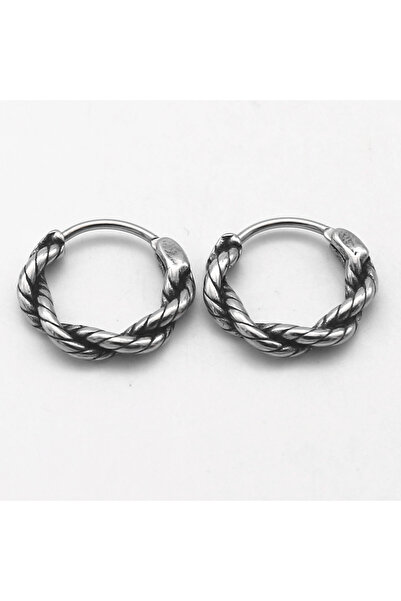 Viking Mesh Design Threaded 316L Stainless & Tarnish-Free Steel Earrings Pair