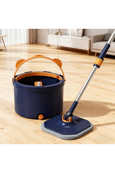 sharpdo Household Floor Cleaning Tool - Spin Mop with Bucket, 2 Cloths, Adjustable Mop Height