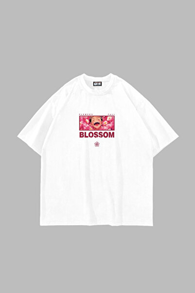 Sekizbiraltı Japanese Anime Printed Oversize Unisex White Tshirt