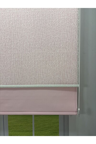 donatti perde OLYMPOS Serisi – Kırçıl Desenli Çift Mekanizmalı Beyaz Tül Pemb...