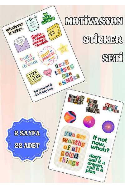 ANSHA CRAFTS Motivasyon Sticker Seti - Bullet Journal - Ajanda - Planner - De...