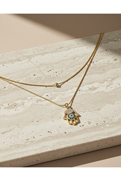 Kokoş İşler Fatma'nın Eli Gold çelik kolye