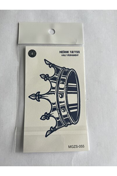 Airbrush Tattoo Kral Tacı Taç 11x8 cm Yarı Kalıcı Geçici Dövme Yapıştırma Dövme
