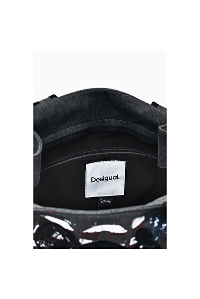 Desigual Versatile women's handbag and shoulder bag, Desigual, Mickey Studs Khiva series, Dark gray