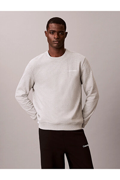 Calvin Klein Erkek Marka Logo Baskılı Bisiklet Yaka Günlük Kullanıma Uygun Uzun Kollu Şık Görünüşlü