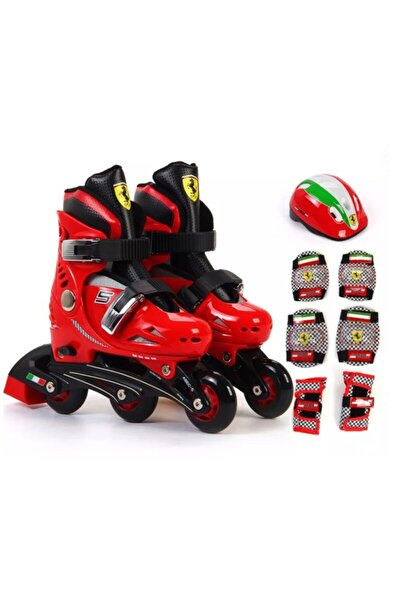 Mesuca Ferrari roller skates, adjustable, size 29 - 32, red color, with protection set and helmet