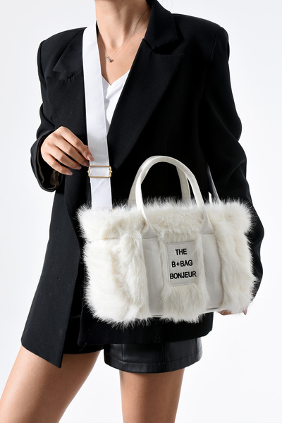 change time Long Plush Tote Handle Shoulder Crossbody Bag Width:33 cm Length:20 cm Bottom:11 cm