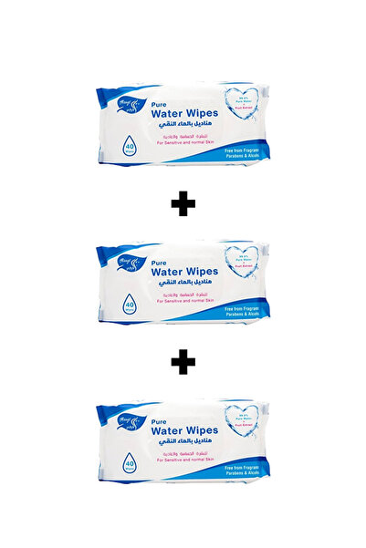 Al Arais مناديل للبشرة الحساسة بالماء النقي 40 منديل 3 حبه