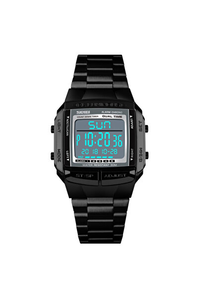 Skmei Ceas de mână bărbătesc cronograf casual cu LED digital din oțel inoxidabil