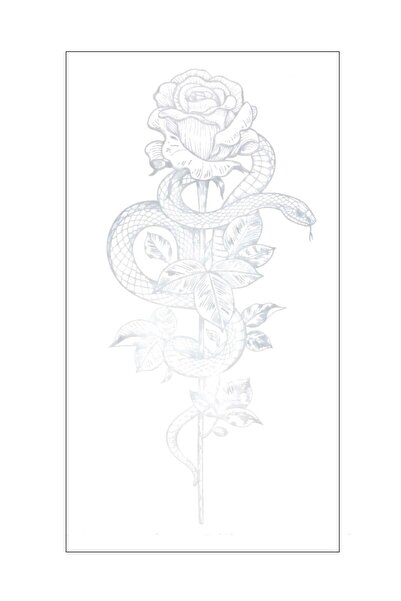 Mecit Tuhafiye 1 AY KALICI YILAN GÜL KOL BACAK VUCUT İÇİN GEÇİCİ DÖVME