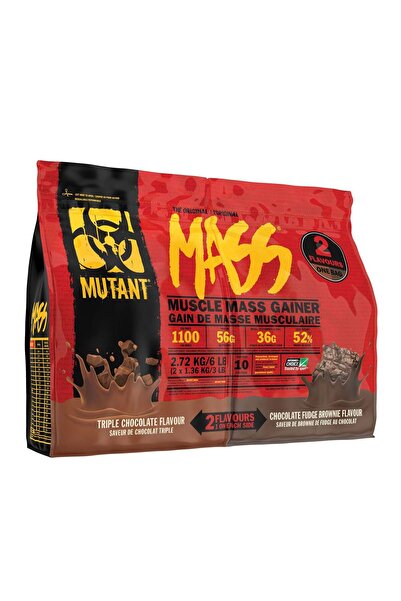 MUTANT MASS نكهتين في كيس واحد - شوكولاتة ثلاثية وشوكولاتة فادج 2.72 كجم (6 أ...