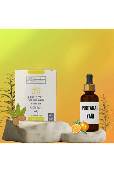 Hekimhan زيت كاريت للعناية بالبشرة 100 مل + زيت البرتقال 20 مل