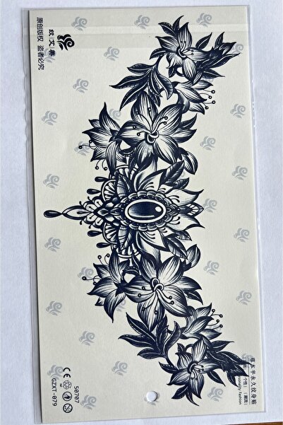 Airbrush Tattoo Büyük Boy Bel Göğüs Sırt İçin 28x15 cm GZXT-079 Yarı Kalıcı G...