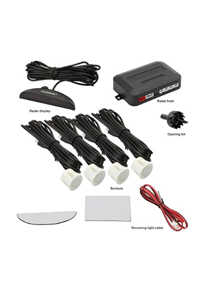 GÜMRÜK MARKET ARAÇ GERİ VİTES PARK RADAR SİSTEMİ 4LÜ PARK SENSÖRÜ SETİ LED EK...